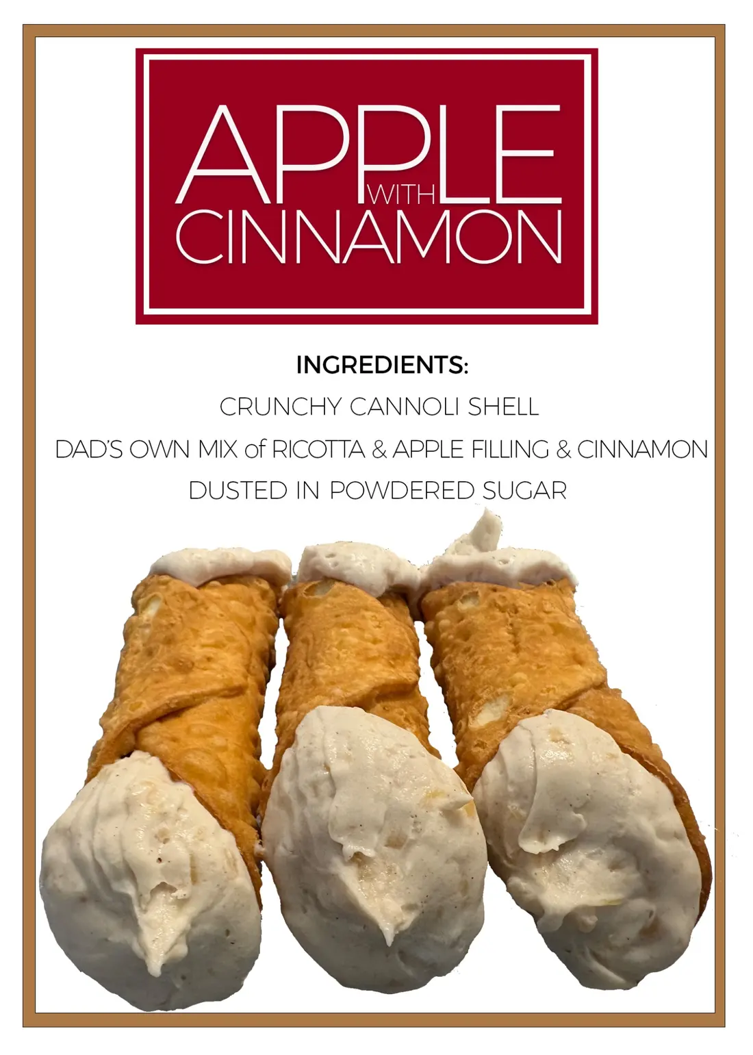 Apple and cinnamon cannoli